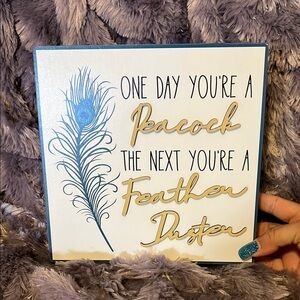 Peacock Feather Quote Wall Art